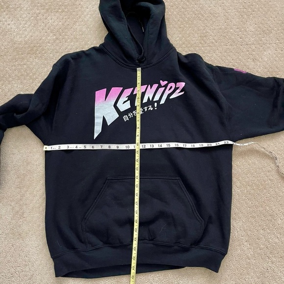 KETNIPZ Men’s Black Cotton Graphic Long Sleeve‎ Sweatshirt-Size Large - Picture 5 of 5